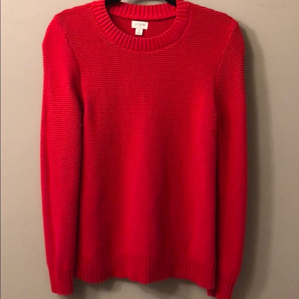 J Crew vibrant red knitted sweater